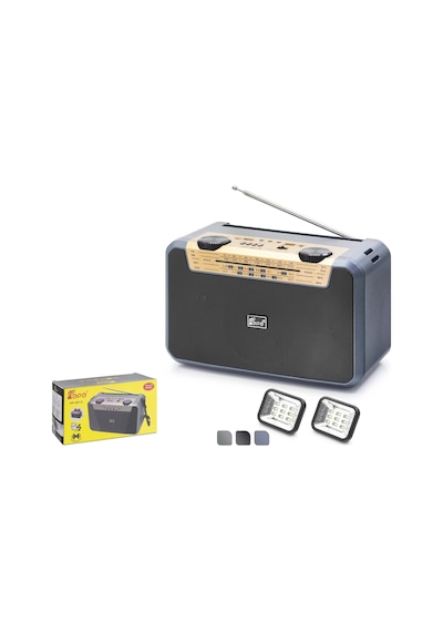 Fepe Fp397s Bluetooth Fm Radyo Usb Tf Aux Solar Şarjlı Çift Led Aydınlatmalı Taşınabilir Kamp Hoparlör