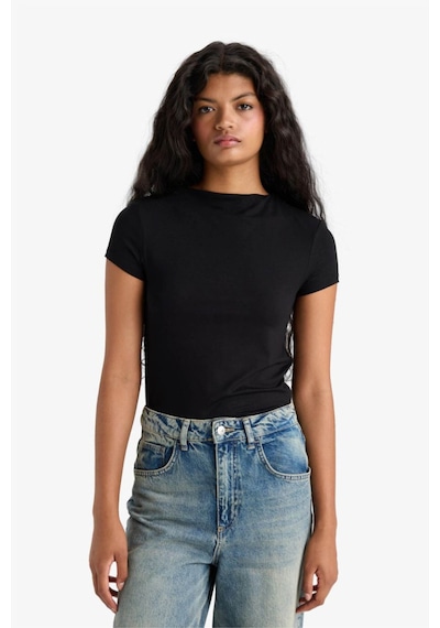 Defacto Slim Fit Siyah Kadın T-shirt E5906ax/bk81 Siyah