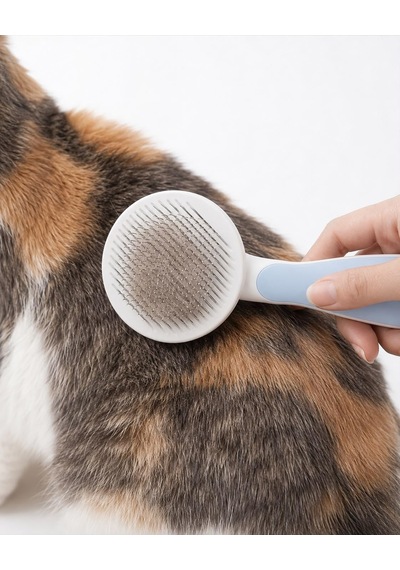 Kedi Ve Köpek Tüy Toplama Tarak Basmalı Kendini Temizleyen Evcil Hayvan Bakım Fırçası, Çelik İğneli, Ergonomik