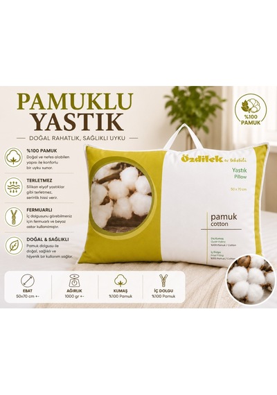 Özdilek Doğal %100 Pamuk Yastık 50x70 Beyaz