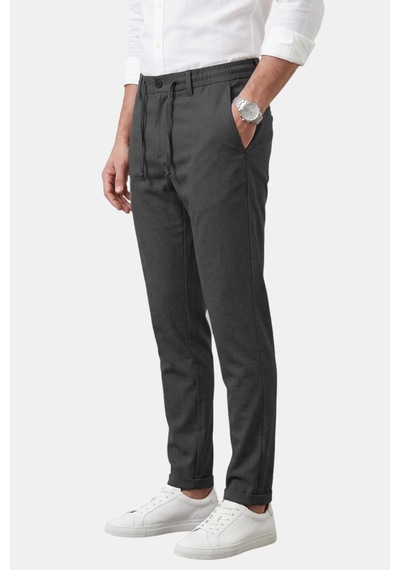 Deep Sea Deepsea Füme İtalyan Kesim Slim Fit Likralı Duble Paça Erkek Spor Pantolon 2602050