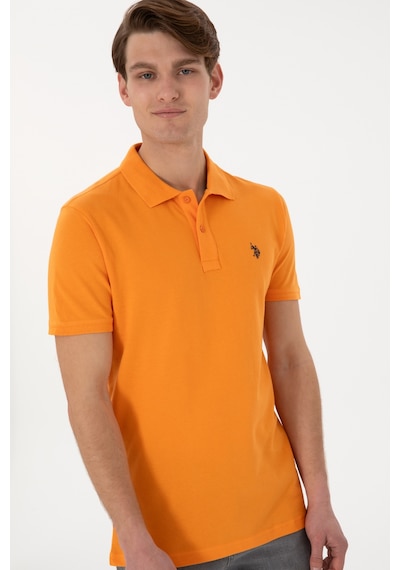 U.S. Polo Assn. Erkek Slim Fit Polo Yaka Turuncu Basic Tişört 50297984-VR051 U.S. Polo Assn. Erkek Slim Fit Polo Yaka Turuncu Basic Tişört 50297984-VR051