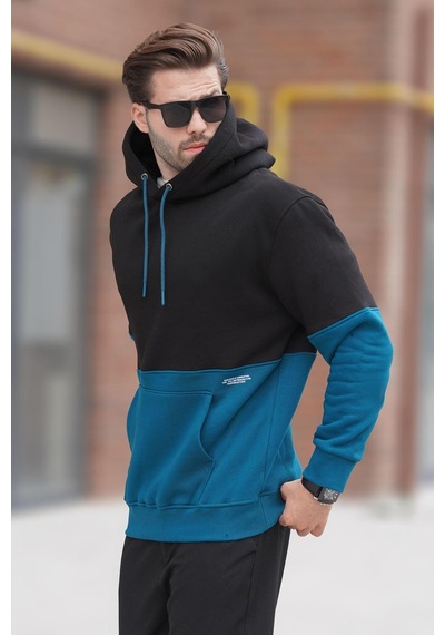 Madmext Siyah Kapüşonlu Renk Bloklu Baskı Detaylı Erkek Sweatshirt 7046 Siyah Madmext Siyah Kapüşonlu Renk Bloklu Baskı Detaylı Erkek Sweatshirt 7046 Siyah