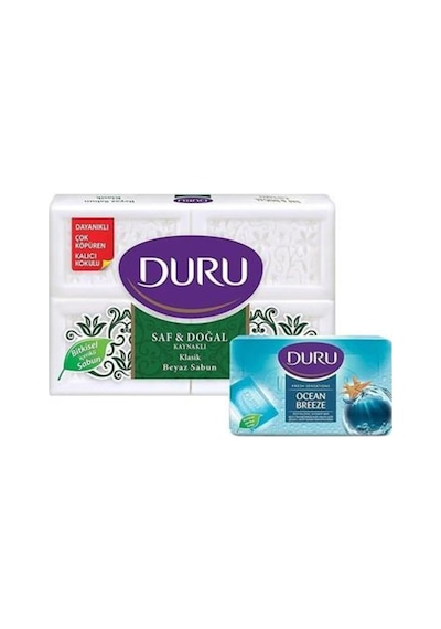 Saf Ve Doğal Kaynaklı Beyaz Sabun Klasik 4 X 150 G 600 G + Duş Sabunu Okyanus Tazeliği 150 G