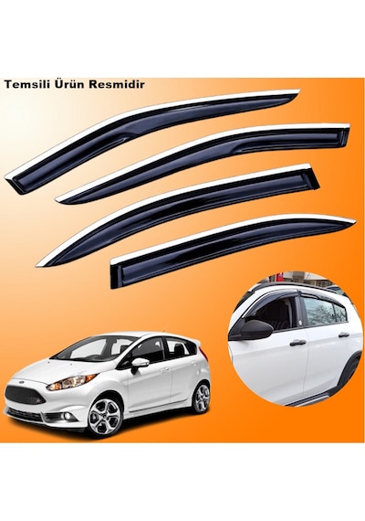 Ford Fiesta Mügen Cam Rüzgarlığı Abs Krom Nikelajlı Cam Rüzgarlığı 2009-2017 Arası 4 Lü Set