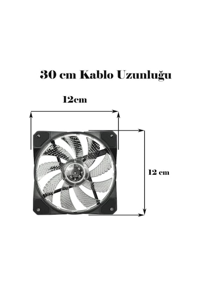 12Cm Kasa Fanı 3D 15 Led Rgb Soğutucu Fan Sessiz Renkli Işıklı
