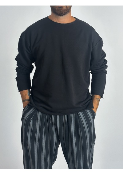 Cocopelli Erkek Basic Siyah Sweatshirt Coc1019 Siyah