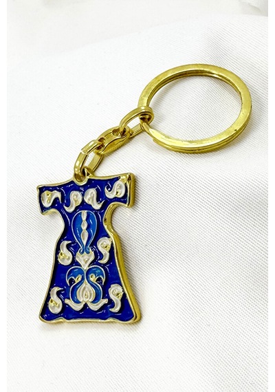 Lacivert Desenli Kaftan Metal Anahtarlık, Hediyelik Anahtarlık