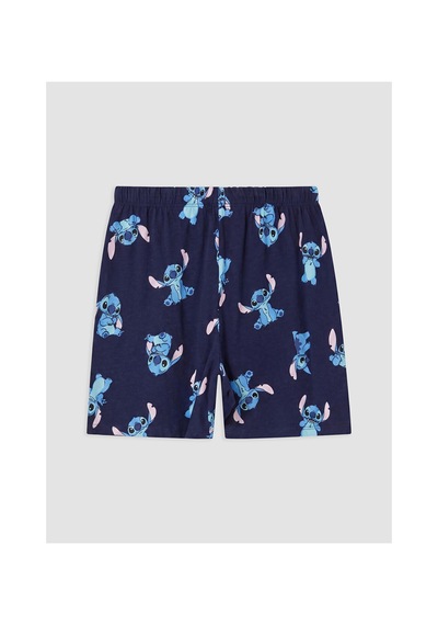 Lcw Young Lacivert Stitch Baskılı Kadın Şort Pijama Alt