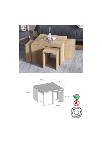Decormet Ortanca Sehpa Safir Meşe Safir Meşe Decormet Ortanca Sehpa Safir Meşe Safir Meşe