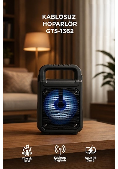 Torima GTS-1362 Bluetooth 5.0 RGB Işıklı Kablosuz Speaker