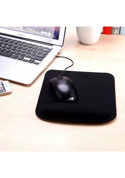 Ergoplus Bilek Destekli Mouse Pad Ergonomik Kaymaz Taban Mouse Pad, Bilek Koruyucu Tasarım Siya