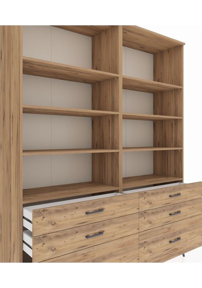 Hyperion Gardrop 8 Raflı 6 Çekmeceli 176x44x221 Çam-çam Çam Hyperion Gardrop 8 Raflı 6 Çekmeceli 176x44x221 Çam-çam Çam
