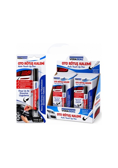 12 Adet Metalik Siyah Oto Rötuş Kalem Fırça Uç 5ml 5468