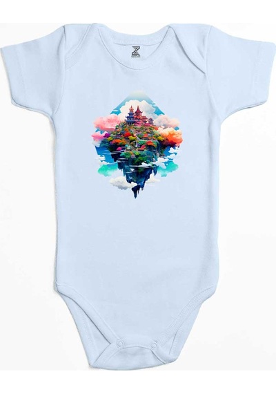 Zepplin Giyim The İsland On The Cloud Mavi Bebek Body Zıbın