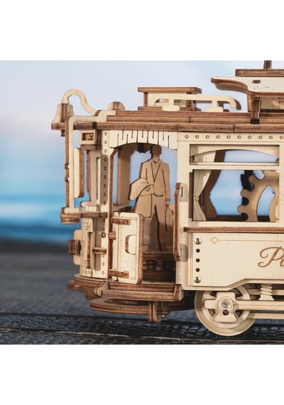 Rokr Lk801 Klasik Tramvay Classic City Tramcar Dıy Minyatür Maket Modelseti Ahşap 3d Wooden Puzzle 3d Model Kit Detaylı Dekoratif Hobi Seti Ahşap Maket