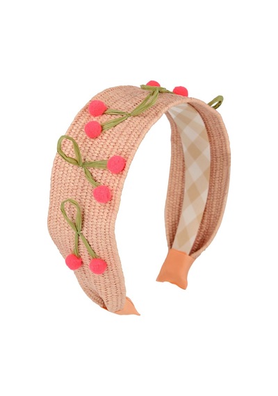 Meri Meri - Raffia Headband Cherries - Kirazlı Saç Bandı Çok Renkli