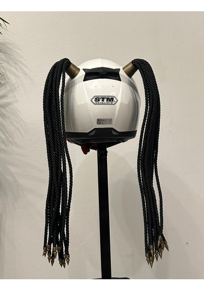 Motor & Motosiklet Siyah Çift Örgülü Saç Kask Dış Aksesuar Diğer