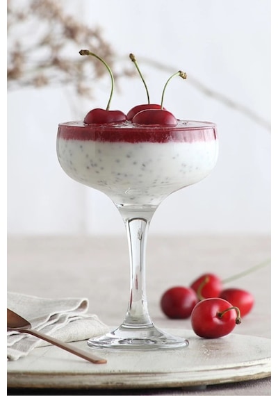 Lav Misket Cam Kokteyl Bardağı 6'lı 235 ml Ayaklı (Kokteyl Bardağı , Tatlı Servisi )