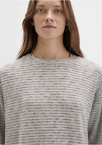 Mavi - Bisiklet Yaka Çizgili T-shirt 1613600-91236 Gri
