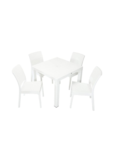 Luna Elit Rattan 90x90 Elit Sandalye Masa Takımı Beyaz Luna Elit Rattan 90x90 Elit Sandalye Masa Takımı Beyaz