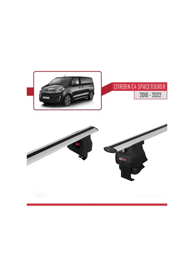 Citroen C4 Spacetourer Mk2 2018-2022 Arası İle Uyumlu Ace-4 Ara Atkı Tavan Barı Gri