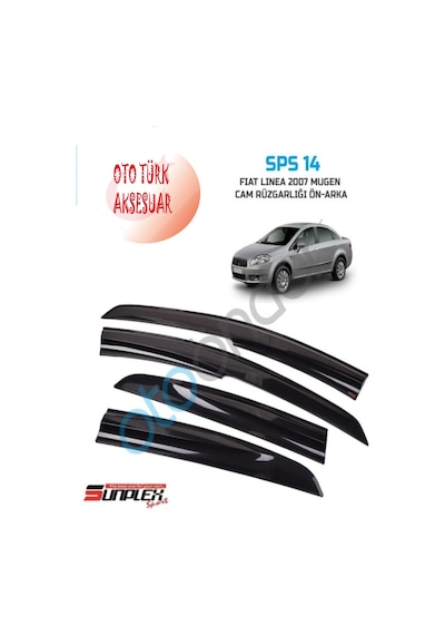 Fiat Linea 2006-2015 Mugen Cam Rüzgarlığı Ön-Arka Sunplex