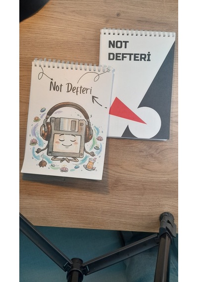 A5 Not Defteri Renkli Radyo Kafa Ve Şekilli Kapak Kareli Defter 50 Yaprak 2'li Set Çok Renkli
