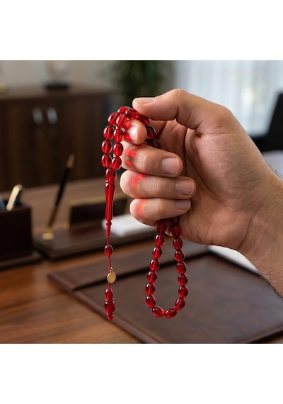 Saul 33'lü Sıkma Kehribar Tespih Koleksiyonu - Özel Formül - Sistemli Püsküllü Ve Günlük Çekim İçin Hediyelik Erkek Tesbih