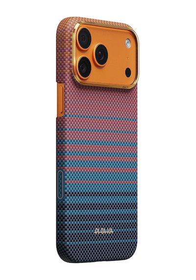 Apple iPhone Uyumlu 17 Pro Max Kılıf M-safeli Aramid Fiber Pitaka Sunset 2.0 California Dream Serisi Mavi-laciver Mavi - Lacivert
