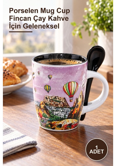 1 Adet Yöresel Porselen Kupa Bardak Porselen Mug Cup Fincan Çay Kahve İçin Geleneksel