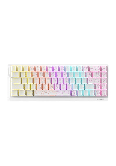 Ajazz Nk68v2 Hot-swap Kablolu Mekanik Oyun Klavyesi Red Switch Bilek Askılı Desenli Beyaz