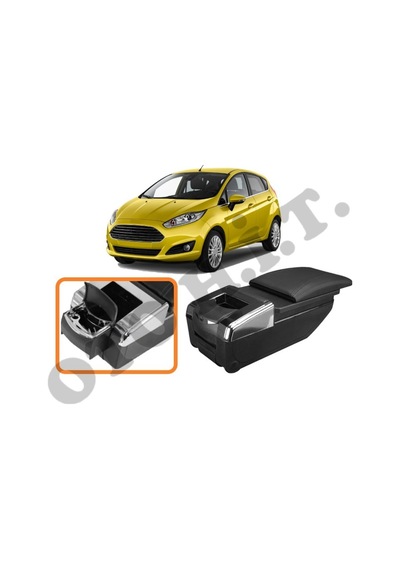 Ford Fiesta 2012 Üzeri Uyumlu Bardaklıklı Lüks Kol Dayama Kolçak Siyah İthal.