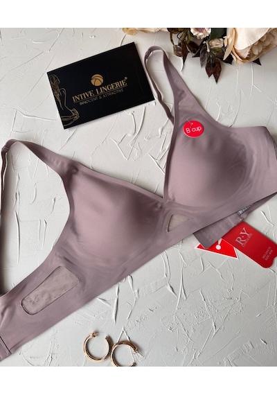 Eleanor Önü Ve Yanı Dantel Detaylı Dikişsiz Lazer Kesim İnce Askı Vizon