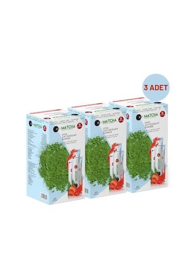Premium Japanese Çilek Aromalı Detox Burner Form Matcha Çayı 3 Kutu