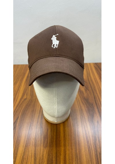 Hamze Polo Nakışlı Gabardin Kumaş Unisex Cap Şapka Kahverengi