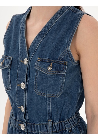 Pierre Cardin Kadın Buz Mavisi Tulum Jean 50308961-vr095 Buz Mavisi