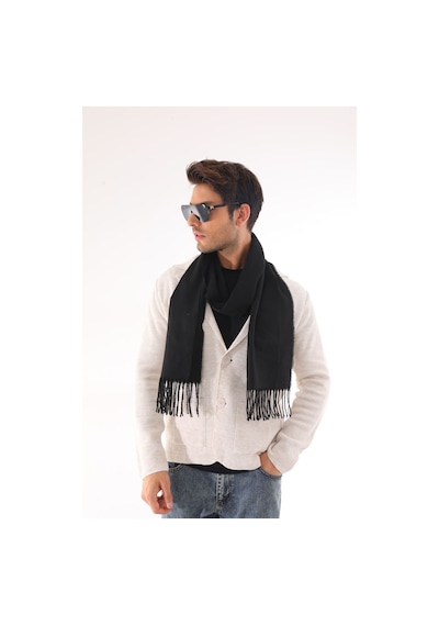Ritagarcia Unisex Yumuşak Dokulu Siyah Atkı Siyah