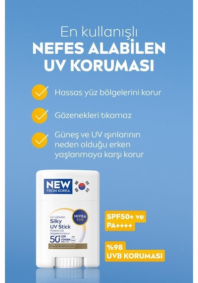 Sun Spf50 Yüksek Güneş Korumalı Stick Yüz Güneş Kremi 15 Gr,hassas Yüz Bölgeleri,kokusuz Formül