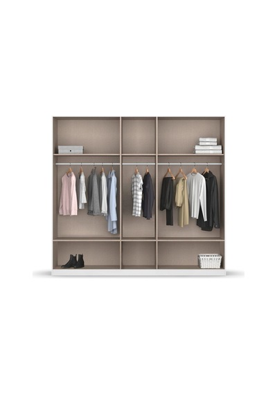 Alev Giyinme Dolabı - Çok Amaçlı Dolap - Gardırop 225 Cm-5 Kapaklı-3 Çekmeceli