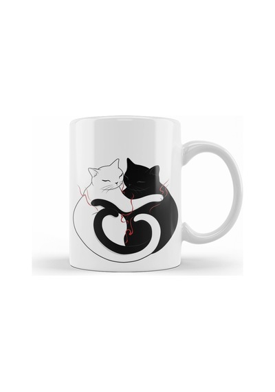 Aşk Kediler Blazing Cat Love Kupa Bardak Porselen Karışık