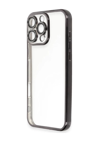 Apple Uyumlu iPhone 16 Pro Uyumlu Kılıf Lensli Silikon - Siyah