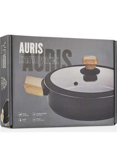 Auris 26 Cm Basık Tencere Siyah