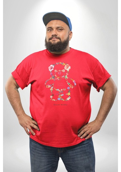 Angemiel Sadece Yaşamak Kırmızı Büyük Beden Erkek Kadın Unisex Basic Ön Baskılı Tişört Kırmızı