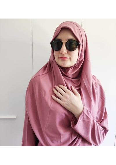 Tek Parça Namaz Elbisesi - Gül Kurusu - Altın