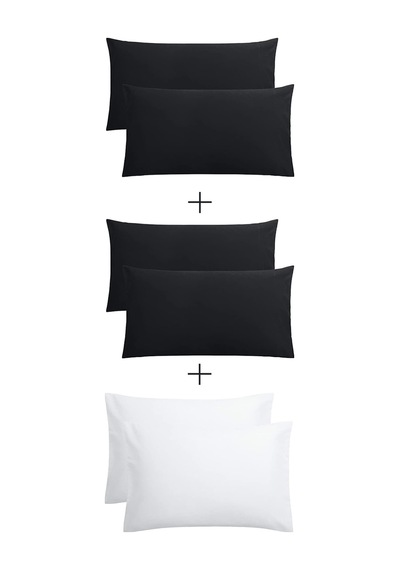 Stella Flavo 6'lı Yastık Kılıfı 50x70+20 Cm Kapaklı Siyah Beyaz