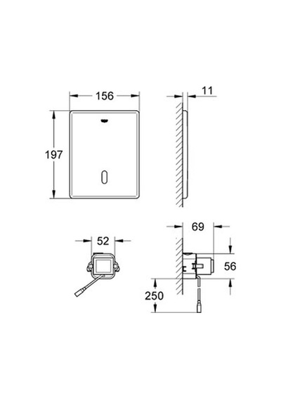 Grohe Gömme Rezervuar Fotoselli Kumanda Paneli P. Çelik-38699sd1