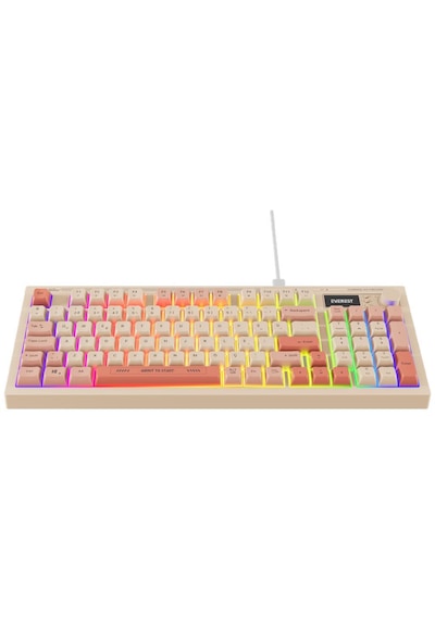 Everest Kb-79 Silent Pro Bej/pembe/turuncu Sessiz Rgb Q Membrane Oyuncu Klavyesi