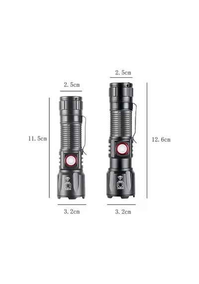 Ws-2828 Ultra Usb Şarjlı Polis El Feneri, Bekçi, Asker El Feneri Çok Renkli