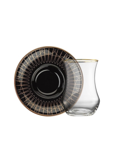 Sandro Moreno 1898 Davinci Siyah 12 Parça 6 Kişilik Çay Seti 150 Ml Siyah